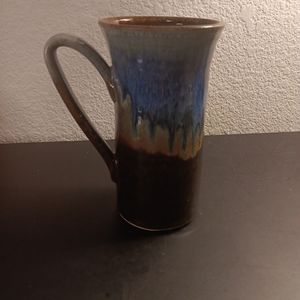 GORGEOUS NEW Blanket Creek Art Pottery Kentucky 6" Multicolor Drip Glaze Mug.